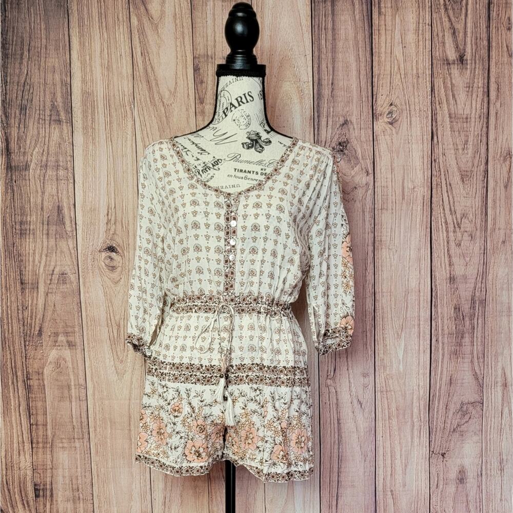 Spell Revolve Desert Rose Romper In Sand, Sz S View 3
